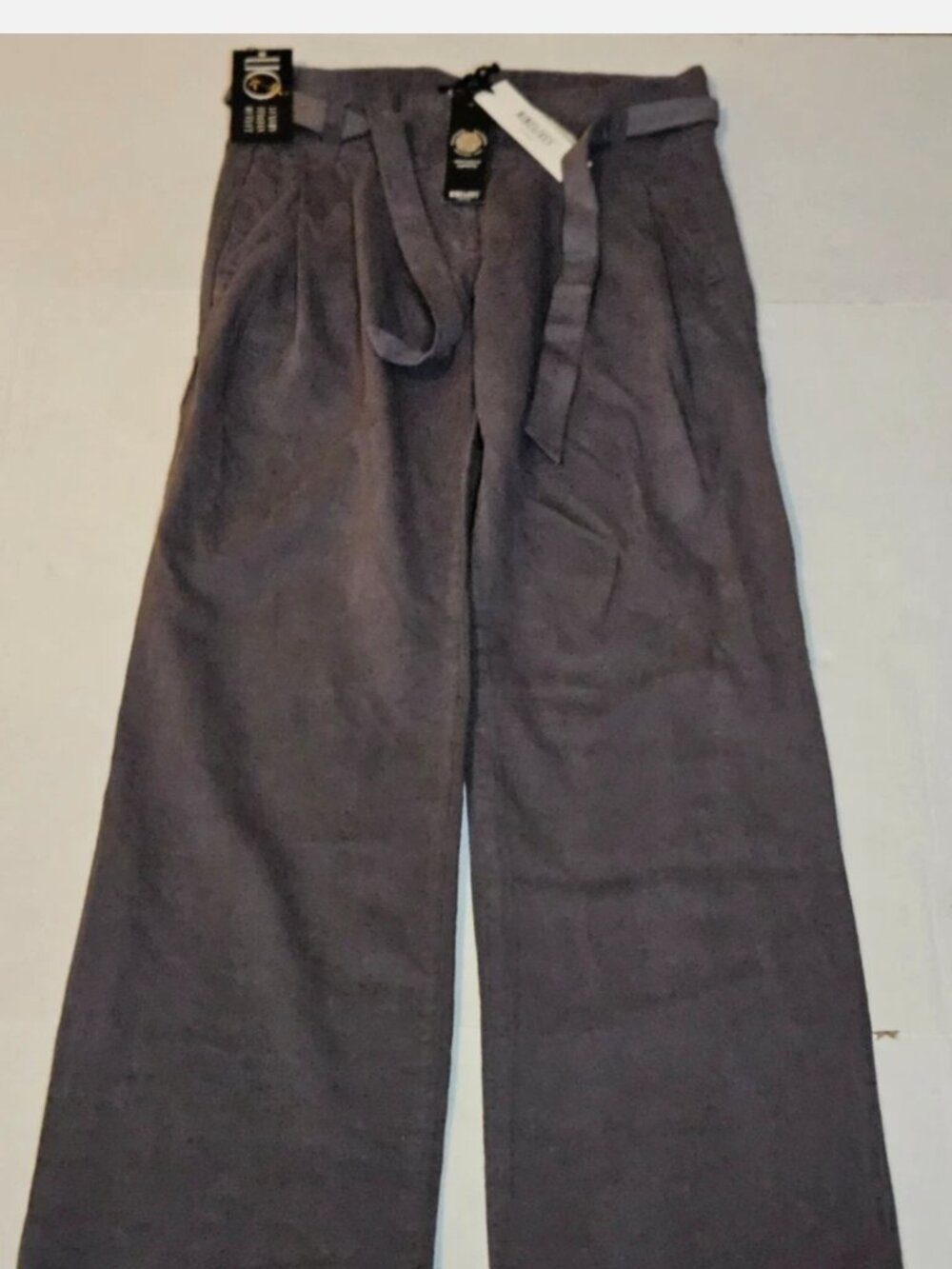 Ninelives Anarchy NWT Gray Size 28 Cotton/Linen Wide Leg Long Paperbag Pants